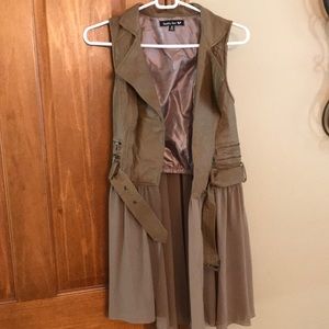 Motto leather style dress/tunic